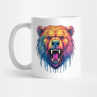 Technicolor Grizzly Bear roaring. Mug